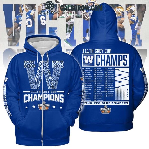 Winnipeg Blue Bombers 2024 Football 111th Grey Cup Champions Hoodie T-Shirt