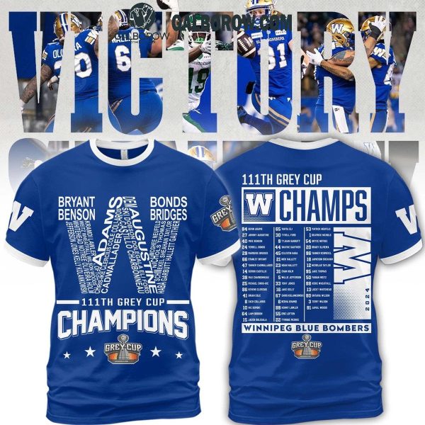 Winnipeg Blue Bombers 2024 Football 111th Grey Cup Champions Hoodie T-Shirt