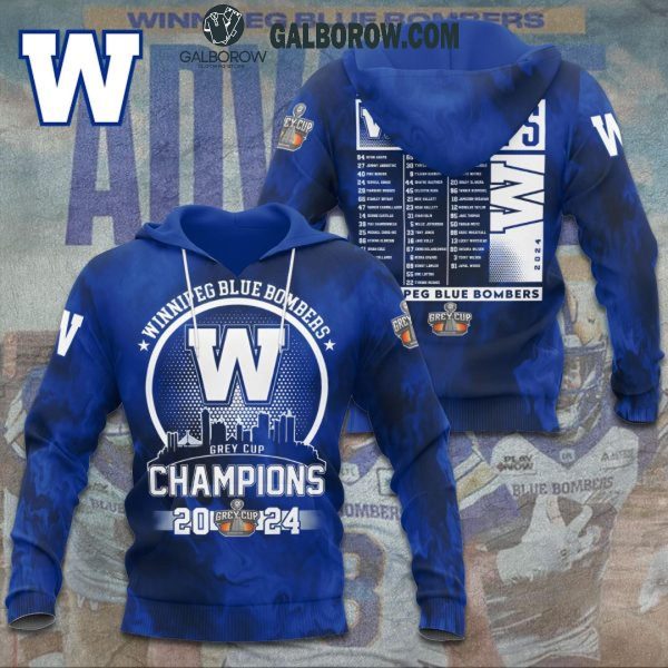 Winnipeg Blue Bombers 2024 Grey Cup Champions Fan Celebration Hoodie T-Shirt