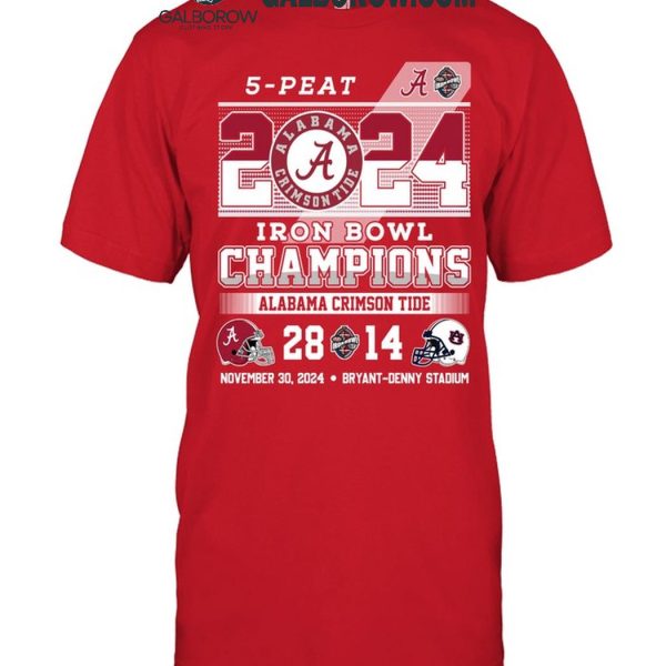 Alabama Crimson Tide 2024 5-Peat Iron Bowl Champions Cheer T-Shirt