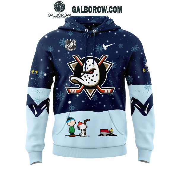 Anaheim Ducks Night Of Christmas With Peanuts Snoopy 2024 Hoodie T-Shirt