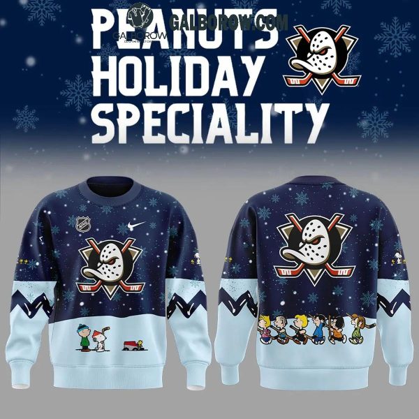 Anaheim Ducks Night Of Christmas With Peanuts Snoopy 2024 Hoodie T-Shirt