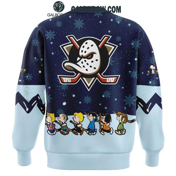 Anaheim Ducks Night Of Christmas With Peanuts Snoopy 2024 Hoodie T-Shirt