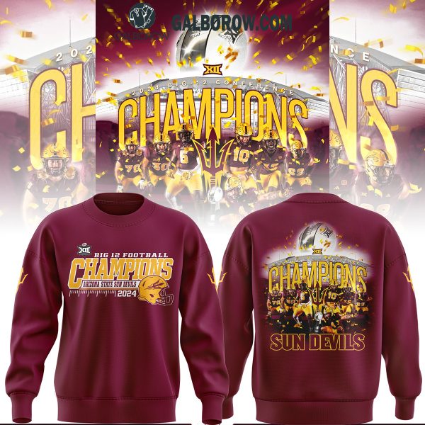 Arizona State Sun Devils 2024 Greatness Big 12 Champions Hoodie T-Shirt