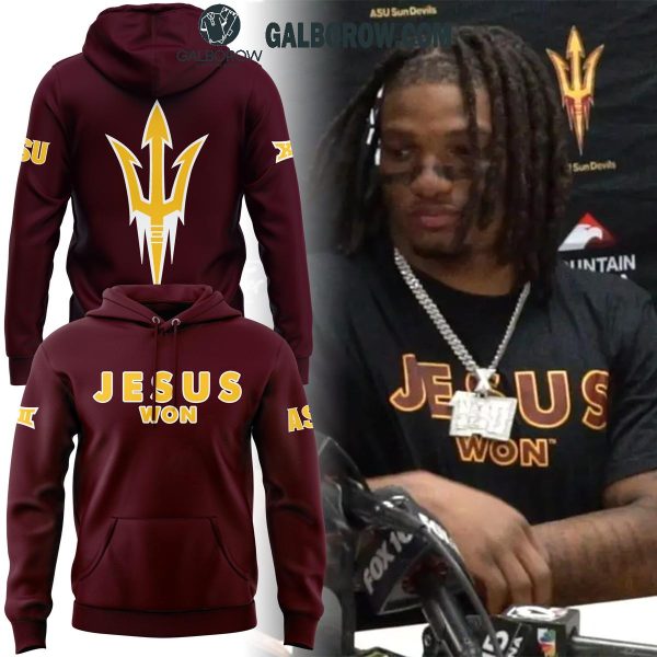 Arizona State Sun Devils 2024 Jesus Won We Have Faith Red Hoodie T-Shirt