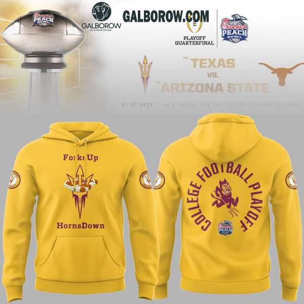 Arizona State Sun Devils Forks Up Horns Down College Football Playoffs Hoodie T-Shirt