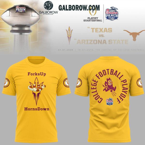 Arizona State Sun Devils Forks Up Horns Down College Football Playoffs Hoodie T-Shirt