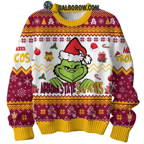 Arizona State Sun Devils The Grinch They Not Like Us 2024 Christmas Ugly Sweater