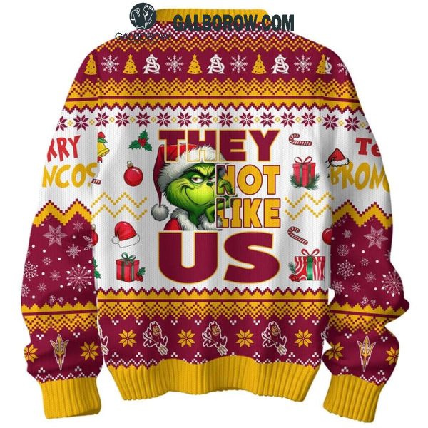 Arizona State Sun Devils The Grinch They Not Like Us 2024 Christmas Ugly Sweater