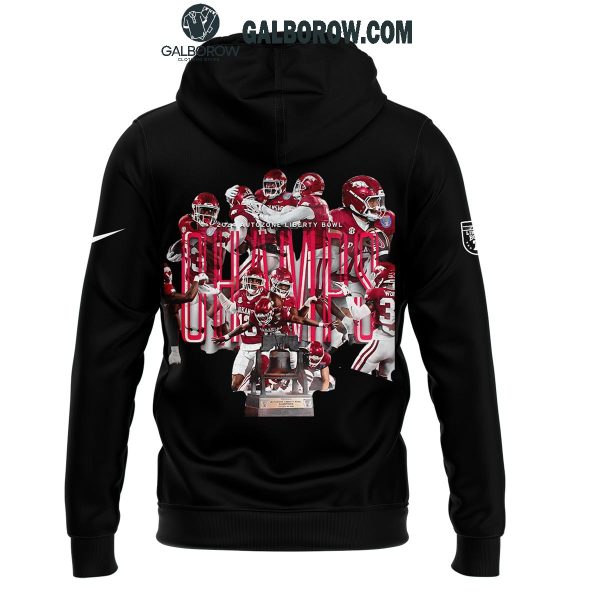 Arkansas Razorbacks Football 2024 Liberty Bowl Champions Black Hoodie