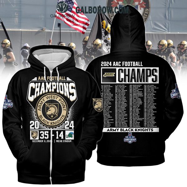 Army Black Knights West Point AAC Football Champions 2024 Hoodie T-Shirt