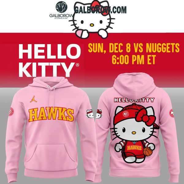 Atlanta Hawks Cheer 50th Anniversary Of Hello Kitty Pink 2024 Hoodie T-Shirt