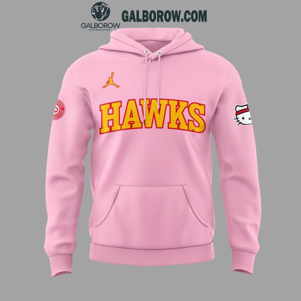 Atlanta Hawks Cheer 50th Anniversary Of Hello Kitty Pink 2024 Hoodie T-Shirt