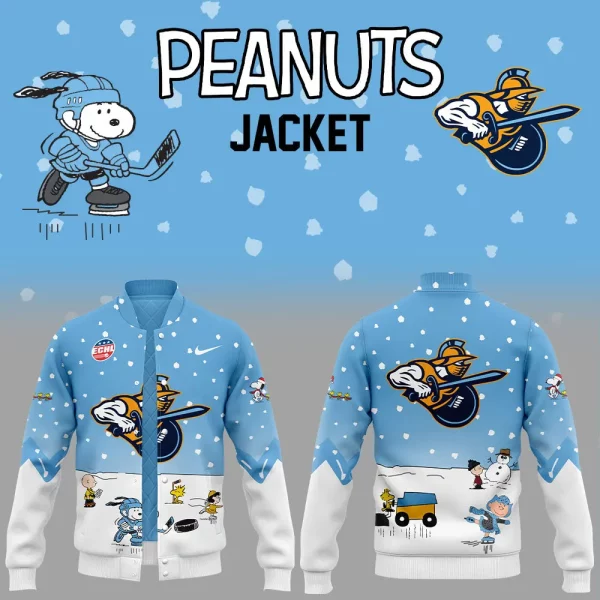 Atlanta Gladiators Snoopy Cheering Peanuts Winter 2024 Baseball Jacket