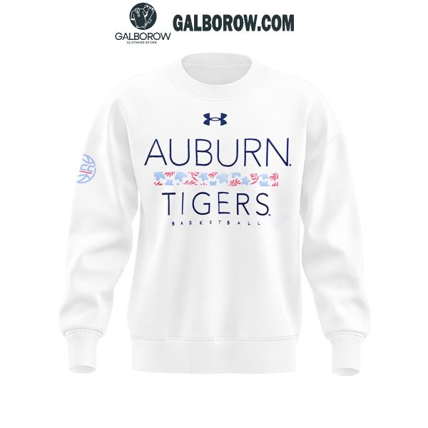 Auburn Tigers Men’s Basketball Full White New Face For 2025 Hoodie T-Shirt