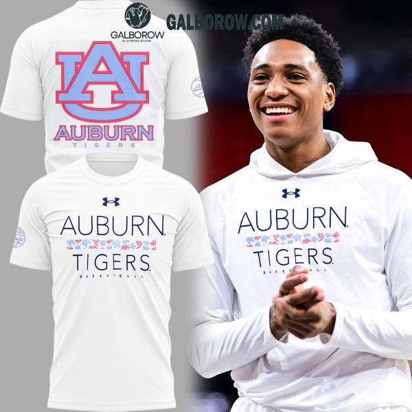 Auburn Tigers Men’s Basketball Full White New Face For 2025 Hoodie T-Shirt