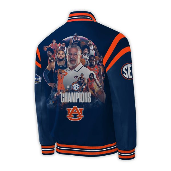 Auburn Tigers Basketball Celebrate 2024 SEC Tournament Champion Baseball Jacket