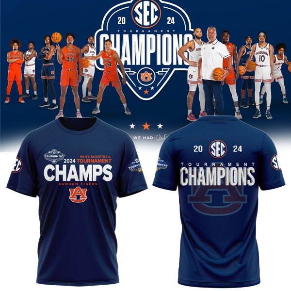 Auburn Tigers Men’s Basketball Champs SEC Tournament 2024 Hoodie T-Shirt