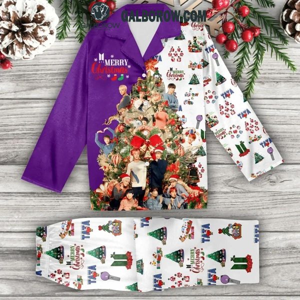 BTS Wish You An Army Christmas Merry Christmas 2024 Satin Polyester Pajamas Set