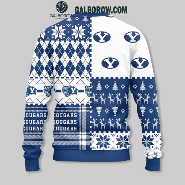 BYU Cougars Suit Up Happy Holidays Christmas Ugly Sweater