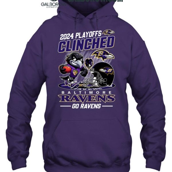 Baltimore Ravens 2024 Playoffs Clinched Go Ravens T Shirt