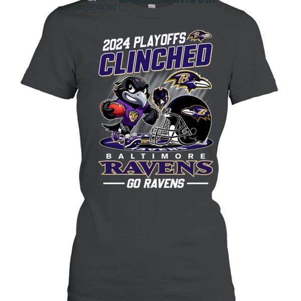 Baltimore Ravens 2024 Playoffs Clinched Go Ravens T Shirt