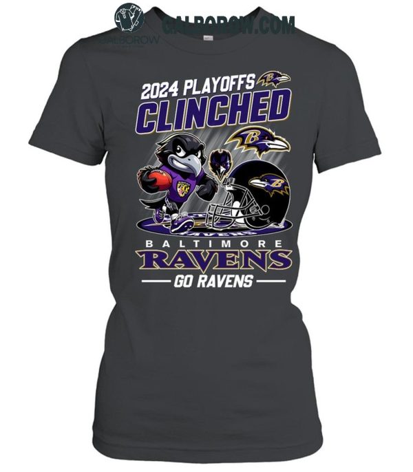 Baltimore Ravens 2024 Playoffs Clinched Go Ravens T Shirt