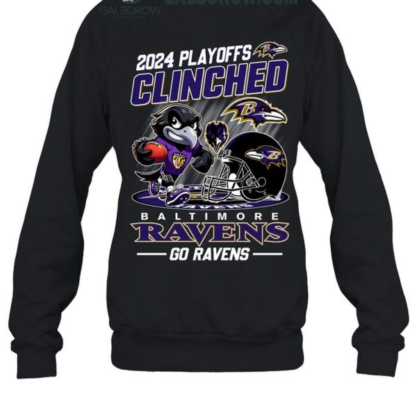 Baltimore Ravens 2024 Playoffs Clinched Go Ravens T Shirt