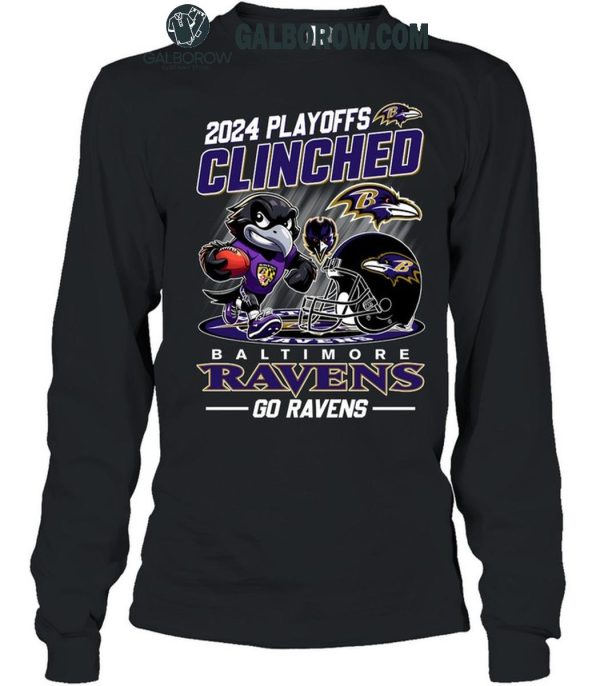 Baltimore Ravens 2024 Playoffs Clinched Go Ravens T Shirt