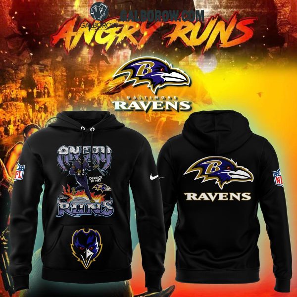 Baltimore Ravens Derrick Henry Angry Runs 2024 Celebrating Hoodie T-Shirt