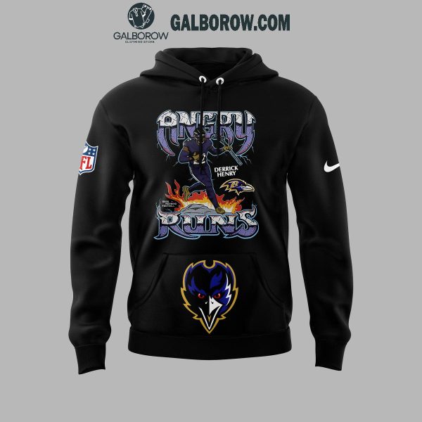 Baltimore Ravens Derrick Henry Angry Runs 2024 Celebrating Hoodie T-Shirt