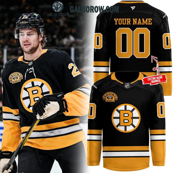 Boston Bruins Celebrating 100th Birthday Throwback 2024 Personalized Hockey Jersey