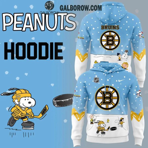 Boston Bruins Cheerful Christmas Of Peanuts Friends 2024 Hoodie T-Shirt