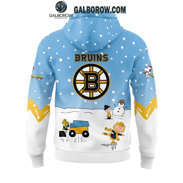 Boston Bruins Cheerful Christmas Of Peanuts Friends 2024 Hoodie T-Shirt