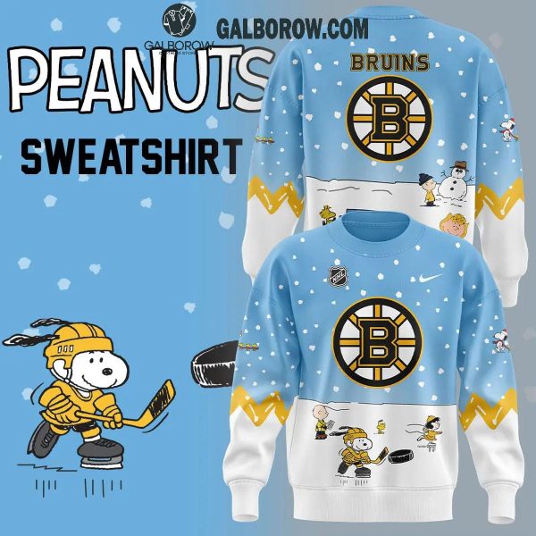 Boston Bruins Cheerful Christmas Of Peanuts Friends 2024 Hoodie T-Shirt