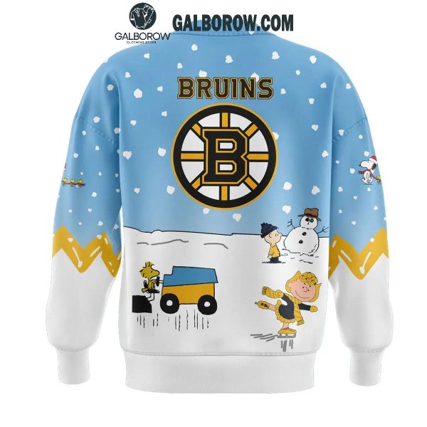 Boston Bruins Cheerful Christmas Of Peanuts Friends 2024 Hoodie T-Shirt