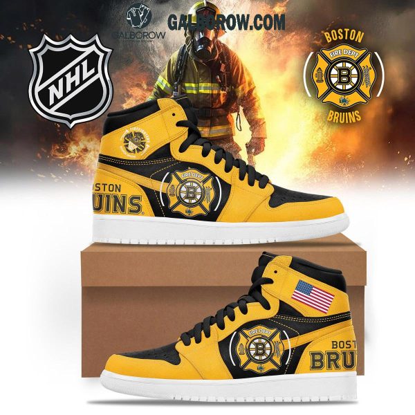 Boston Bruins Firefighter Appreciation Night Honoring 2024 Air Jordan 1 Shoes