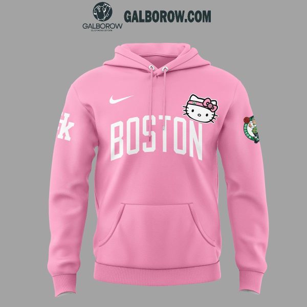 Boston Celtics NBA Team With Hello Kitty 2024 Anniversary Hoodie T-Shirt