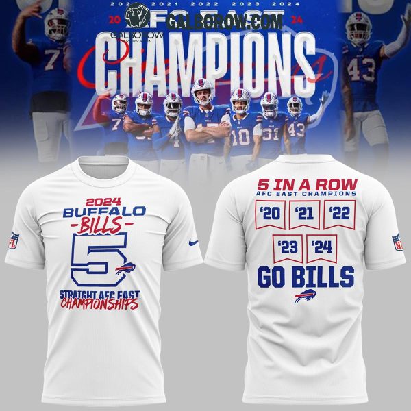 Buffalo Bills 2024 AFC East Division Champions 5 Straight Go Bills Hoodie T-Shirt