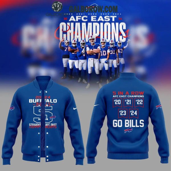 Buffalo Bills AFC East Division Champions 2024 Go Bills 5 Times Baseball Jacket