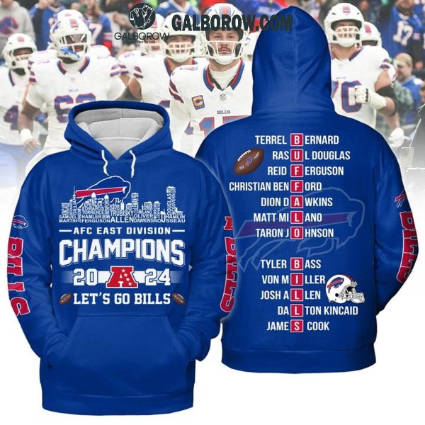 Buffalo Bills AFC East Division Champions 2024 Let’s Go Bills Hoodie T-Shirt Blue Style