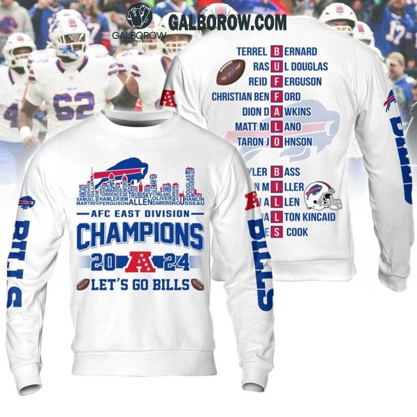 Buffalo Bills AFC East Division Champions 2024 Let’s Go Bills White Version Hoodie T-Shirt