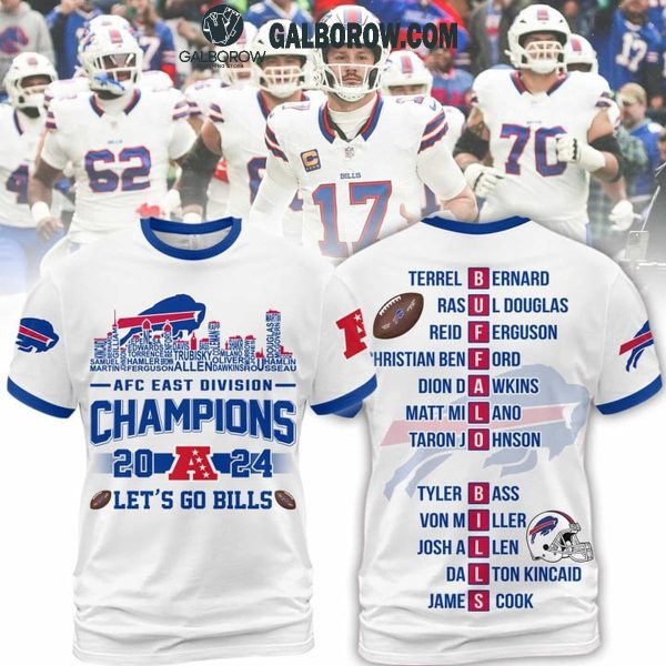 Buffalo Bills AFC East Division Champions 2024 Let’s Go Bills White Version Hoodie T-Shirt