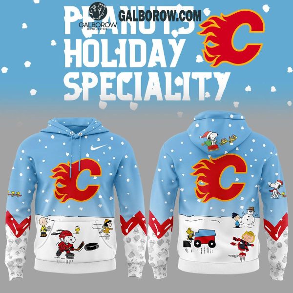 Calgary Flames Snoopy Friends Peanuts Hockey Holiday Cheers Hoodie T-Shirt