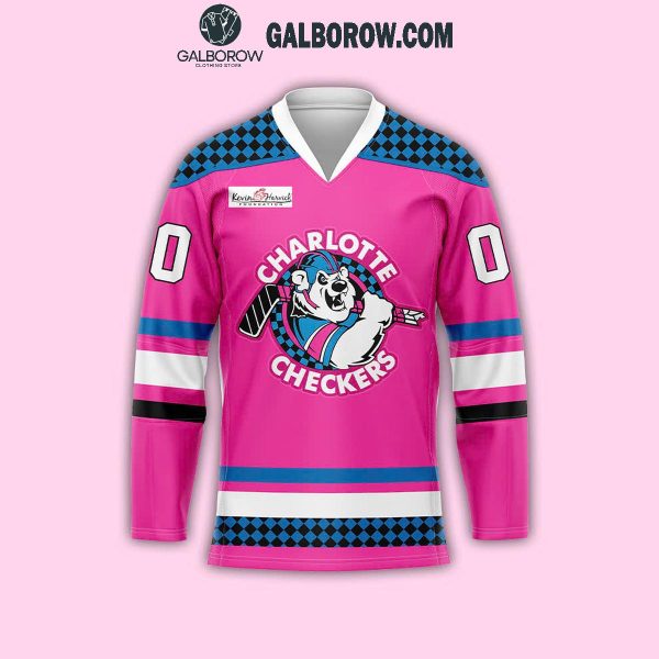 Charlotte Checkers 2024 Neon Night Personalized Hockey Jersey