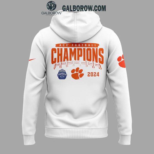 Clemson Tigers 2024 ACC Champions Let’s Celebrate Hoodie T-Shirt White