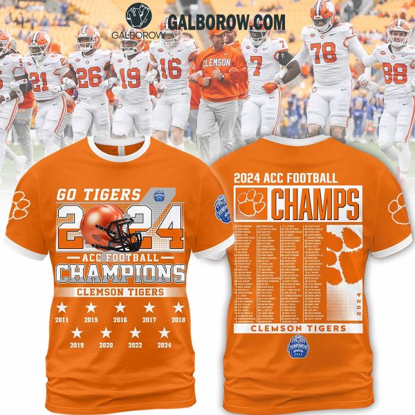 Clemson Tigers Team AAC Football Champions 2024 Celebrating Hoodie T-Shirt