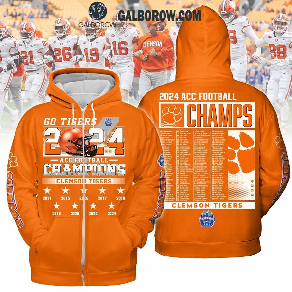 Clemson Tigers Team AAC Football Champions 2024 Celebrating Hoodie T-Shirt