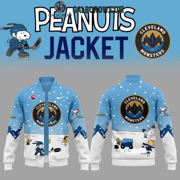 Cleveland Monsters Snoopy Hockey Time Peanuts Holidays Baseball Jacket