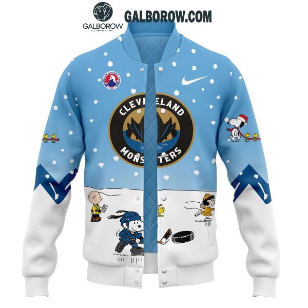 Cleveland Monsters Snoopy Hockey Time Peanuts Holidays Baseball Jacket